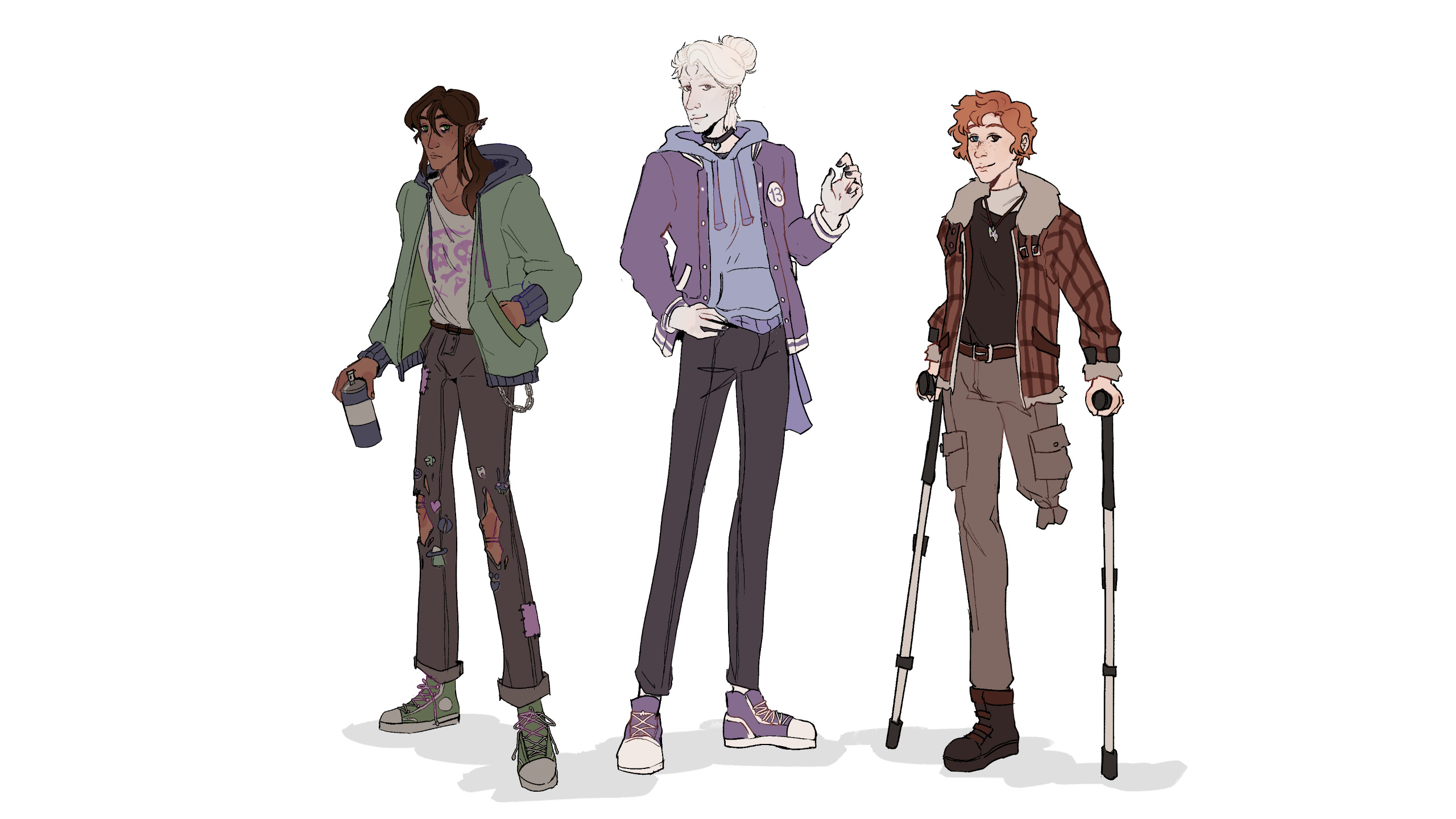 A commissioned group of characters for a smaller snowy town, for my partner.